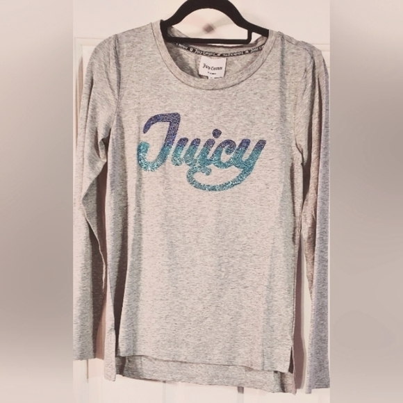 NWT - Juicy Couture Grey Powder Heather Long Sleeve Tee Size XS - Picture 1 of 5